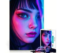 Rompecabezas Neon Gamer Girl de 1000 Piezas para Adolescentes, Juguete para ejercitar la Mente, Tiempo en Familia, Arte, Montaje, Regalo Creativo (38x52cm)