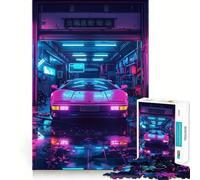 Rompecabezas Neon Garage para Adolescentes, 1000 Piezas, Recall Boost Gentle Leisure Clean Cut Santa Wish List (38x52cm)