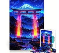Rompecabezas Neon Gate Mountain Landscape de 1000 Piezas para Adultos Regalos para Mejorar la Memoria Ideal para Relajarse y Crear un Ambiente artístico (50x75cm)