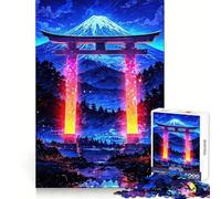Rompecabezas Neon Gate Mountain Landscape de 1000 Piezas para Adultos Regalos para Mejorar la Memoria Ideal para Relajarse y Crear un Ambiente artístico (50x75cm)