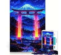 Rompecabezas Neon Gate Mountain Landscape para Adultos, 1000 Piezas, Juego Mental, diversión Relajante, Bordes limpios, Pieza de colección de Arte (38x52cm)