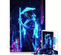 Rompecabezas Neon Geisha in The Rain para Adolescentes, 1000 Piezas, Juguete de lógica, alegría Familiar, Corte de precisión, (50x75cm)