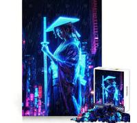 Rompecabezas Neon Geisha in The Rain para Adolescentes, 1000 Piezas, Juguete de lógica, alegría Familiar, Corte de precisión, (50x75cm)