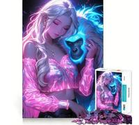 Rompecabezas Neon GirlxGibbon Friend de 1000 Piezas para Adolescentes Ideal para Relajarse, Jugar y divertirse Un Regalo Encantador (50x75cm)