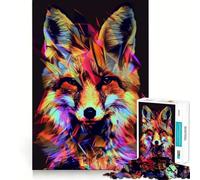 Rompecabezas Neon Glitch Fox para Adultos, 1000 Piezas, Juguete de Habilidad, Alivio de tensión, Corte preciso, Regalo preciado (50x75cm)