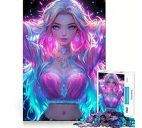 Rompecabezas Neon Glowing Diva para Adolescentes, 1000 Piezas, Juguete para ejercitar la Mente, Relajante y Acogedor, Imagen para armar, cálida Sorpresa (38x52cm)