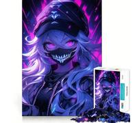 Rompecabezas Neon Goth de 1000 Piezas para Adultos Mejora la Memoria Momento de Paz Bordes Finos Regalo Ideal para Pedir un Deseo a Santa Claus (38x26cm)