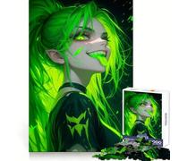 Rompecabezas Neon Goth Girl de 1000 Piezas para Adolescentes, Juguete antiestrés, Bordes precisos, (38x52cm)