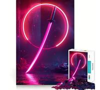 Rompecabezas Neon Katana para Adultos, 1000 Piezas, Juguete para ejercitar la Mente, Tiempo de relajación, diseño, Montaje, (50x75cm)
