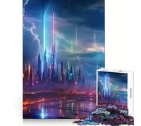 Rompecabezas Neon Lightning Storm de 1000 Piezas para Adolescentes, Juguete para ejercitar la Mente, Tiempo en Familia, Arte, ensamblaje, Regalo Creativo (38x52cm)