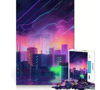 Rompecabezas Neon Lightning Strikes para Adolescentes, 1000 Piezas, Juguete de lógica de Tren, cómodo, Relajante, Corte Suave, Regalo para Festivales (50x75cm)