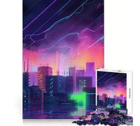 Rompecabezas Neon Lightning Strikes para Adolescentes, 1000 Piezas, Juguete de lógica de Tren, cómodo, Relajante, Corte Suave, Regalo para Festivales (50x75cm)