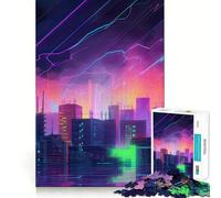 Rompecabezas Neon Lightning Strikes para Adultos, 1000 Piezas, Juguete Intelectual, Alivio del estrés, Corte preciso, (38x26cm)