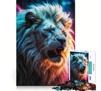 Rompecabezas Neon Lion de 1000 Piezas para Adolescentes, Juguete para desarrollar la lógica, pasatiempo Tranquilo, Bordes Suaves, (38x26cm)