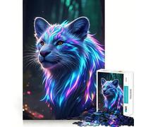 Rompecabezas Neon Lion Forest de 1000 Piezas para Adultos, Ideal para ejercitar la Memoria, Divertido para armar en casa, (50x75cm)