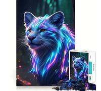Rompecabezas Neon Lion Forest de 1000 Piezas para Adultos, Juguete para desarrollar la Mente, fácil de armar, Ideal para el Tiempo Libre, Regalo de Temporada (38x26cm)
