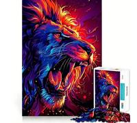 Rompecabezas Neon Lion Roar de 1000 Piezas para Adultos, Juguete de lógica, vínculo Familiar, Borde Premium, cálida Sorpresa (50x75cm)