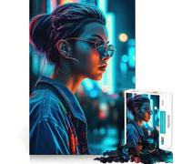 Rompecabezas Neon Lofi Cyberpunk de 1000 Piezas para Adolescentes, Juguete para ejercitar la Mente, Tiempo en Familia, Arte, ensamblaje, Regalo Creativo (38x52cm)
