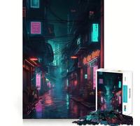Rompecabezas Neon Lofi Cyberpunk de 1000 Piezas para Adultos Juguete para ejercitar la Mente Obra de Arte Relajante y Divertida (50x75cm)