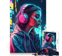 Rompecabezas Neon Lofi Cyberpunk de 1000 Piezas para Adultos y Adolescentes Desarrolla la Capacidad Cerebral Diseño Elegante y práctico Regalo Ideal (38x52cm)