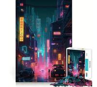 Rompecabezas Neon Lofi Cyberpunk para Adolescentes, 1000 Piezas, Juguete de lógica, diversión Familiar, Corte de precisión, (50x75cm)