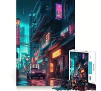 Rompecabezas Neon Lofi Cyberpunk para Adultos, 1000 Piezas, Juguete de Habilidad, Alivio de tensión, Corte preciso, Regalo preciado (38x52cm)