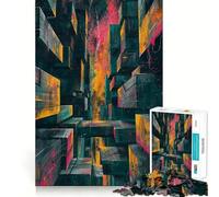 Rompecabezas Neon Metropolis de 1000 Piezas para Adultos Juego Inteligente, sin estrés, con patrón de Montaje y una cálida Sorpresa (38x52cm)