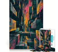 Rompecabezas Neon Metropolis de 1000 Piezas para Adultos y Adolescentes Juego Mental Diversión Garantizada Corte preciso Regalo increíble (50x75cm)
