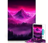Rompecabezas Neon Mountain Sunset de 1000 Piezas para Adultos Juego Inteligente, Divertido y Relajante Diseño para armar Regalo Elegante (50x75cm)