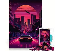 Rompecabezas Neon Night Drive de 1000 Piezas para Adolescentes: Juguete para ejercitar la Mente, fácil de armar, Ideal para el Tiempo Libre, Regalo Elegante (38x52cm)