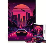 Rompecabezas Neon Night Drive de 1000 Piezas para Adultos, Juguete para ejercitar la Mente, Arte Relajante, Regalo para Festivales (50x75cm)