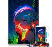 Rompecabezas Neon Night Woman para Adolescentes, 1000 Piezas, Juguete de lógica con Forma de Tren, cómodo y Relajante, Corte Suave, Regalo para Festivales (50x75cm)