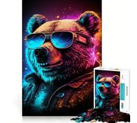 Rompecabezas Neon Nights Bear Teenager de 1000 Piezas Recall Boost Gentle Leisure Clean Cut Santa Wish List (38x26cm)