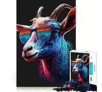 Rompecabezas Neon Nights Goat de 1000 Piezas para Adultos y Adolescentes Desarrolla la Capacidad Cerebral Diseño Elegante y fácil de Usar Regalo Ideal (38x26cm)