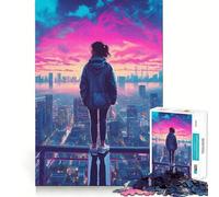Rompecabezas Neon Nostalgia Vibes de 1000 Piezas para Adultos Jigsaw Recall Upgrade Quiet Calm Clear Cut Premium Gift (50x75cm)