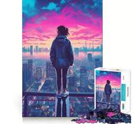 Rompecabezas Neon Nostalgia Vibes para Adolescentes, 1000 Piezas, Juguete de lógica sólida, diversión Relajante, Corte de precisión, Regalo conmovedor (38x26cm)