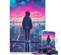 Rompecabezas Neon Nostalgia Vibes para Adolescentes, 1000 Piezas, Juguete de lógica sólida, diversión Relajante, Corte de precisión, Regalo conmovedor (38x26cm)