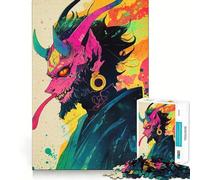 Rompecabezas Neon Oni Demon de 1000 Piezas para Adolescentes Ideal para Relajarse y Jugar Diseño nítido y Encantador (38x26cm)