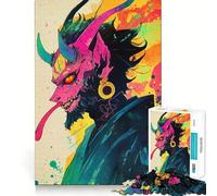 Rompecabezas Neon Oni Demon de 1000 Piezas para Adolescentes, Juguete para ejercitar la Mente, Tiempo en Familia, Arte, ensamblaje, Regalo Creativo (50x75cm)