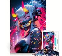 Rompecabezas Neon Oni Girl para Adolescentes, 1000 Piezas, Juguete de lógica, diversión Familiar, Corte de precisión, (50x75cm)