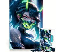 Rompecabezas Neon Oni para Adolescentes, 1000 Piezas, Recall Boost Gentle Leisure Clean Cut Santa Wish List (38x26cm)