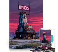 Rompecabezas Neon Outpost Wasteland Inn de 1000 Piezas para Adultos: Mejora la Memoria, Proporciona Momentos de Paz, Bordes Finos y es un Regalo Ideal para Pedir un Deseo a Santa Claus (38x52cm)