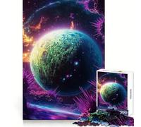 Rompecabezas Neon Planet de 1000 Piezas para Adultos, desafío Mental, patrón de Escape Tranquilo, Regalo de Papá Noel (38x26cm)