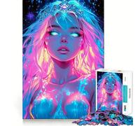 Rompecabezas Neon Princess de 1000 Piezas para Adultos, Juguete para ejercitar la Mente, fácil de armar, Ideal para el Tiempo Libre, Regalo de Temporada (38x52cm)