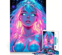 Rompecabezas Neon Princess de 1000 Piezas para Adultos, Juguete para ejercitar la Mente, Tiempo de Paz, diseño, Montaje, Regalo Creativo (38x26cm)