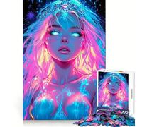 Rompecabezas Neon Princess de 1000 Piezas para Adultos, Juguete para ejercitar la Mente, Tiempo de Paz, diseño, Montaje, Regalo Creativo (38x26cm)