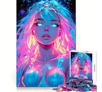 Rompecabezas Neon Princess para Adultos, 1000 Piezas, Juguete de lógica con Forma de Tren, Ideal para Momentos de Paz, con Corte Suave, Regalo Premium (50x75cm)