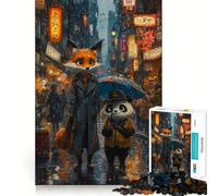 Rompecabezas Neon Rain de 1000 Piezas para Adultos, diseño Recall Upgrade, Quiet Calm Clear Cut, Regalo Premium (50x75cm)
