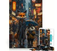 Rompecabezas Neon Rain para Adolescentes, 1000 Piezas, Juguete de lógica Mental, Alivio de la ansiedad, Corte Firme, Regalo de cumpleaños (38x26cm)