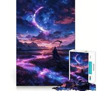 Rompecabezas Neon River Grim Reaper de 1000 Piezas para Adultos Juego Inteligente, Divertido y Relajante Diseño para armar Regalo Elegante (38x26cm)